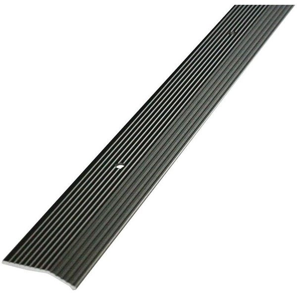 M-D Carpet Trim, 36 in L, 2 in W, Fluted Surface, Aluminum, Pewter 43858